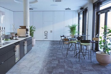 Unser Loungebereich im Hagenberger Gebäude ist gemütlich und modern